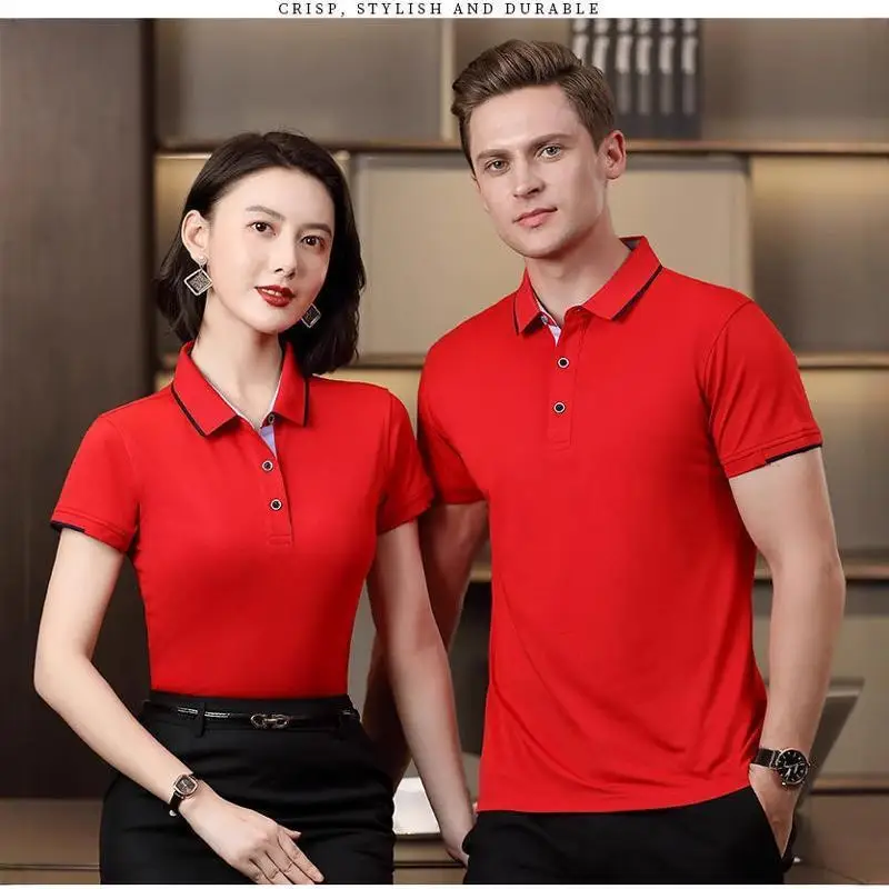 195g Collar Short Sleeved Polo Shirt Men's Women's Workwear Personalized Print Logo Customized Corporate Group Activity Clothing