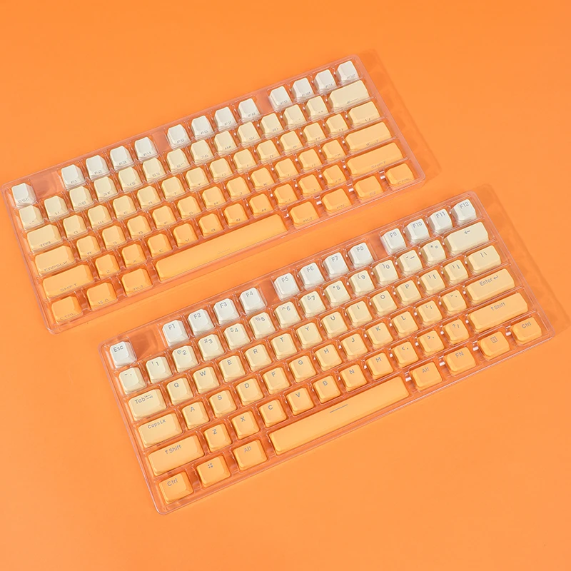 Imagem -04 - Laranja Gradiente Keycaps Backlit Transparente Pbt Double Shot Side Top Print Perfil Oem Teclado Interruptor mx Gk6