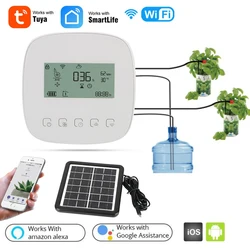 Intelligent Automatic Water Timer WiFi Tuya Micro-drip Irrigation Controller Digital Watering Irrigation Timer with Solar Panel