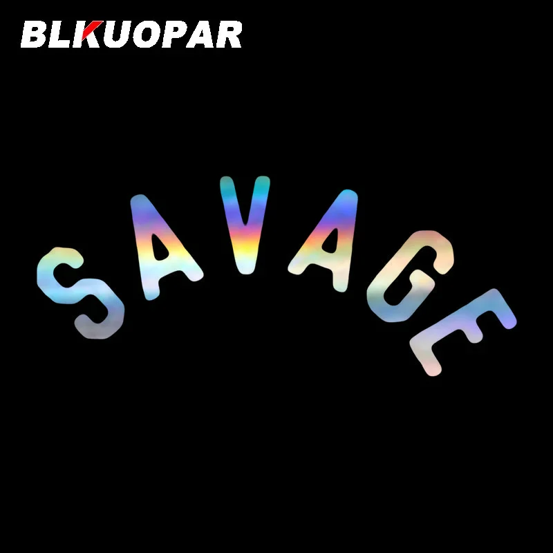 BLKUOPAR SAVAGE Funny Car Stickers VAN DIY Laser Personality Decal Occlusion Scratch Waterproof Windshield Decoration Car Goods