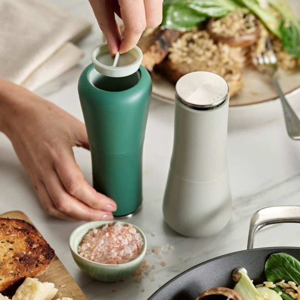 Manuelle Salz- und Pfeffermühle, Küchenhelfer, nachfüllbarer Gewürzmahlbehälter, verstellbare Schüttel-Gewürzflasche