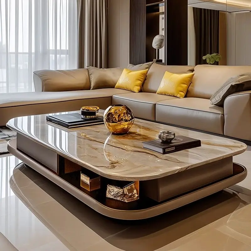 

Italian Luxury Coffee Table Nordic Modern Living Room Designer Aesthetic Side Table Unique Minimalist Meubles Salon Furniture