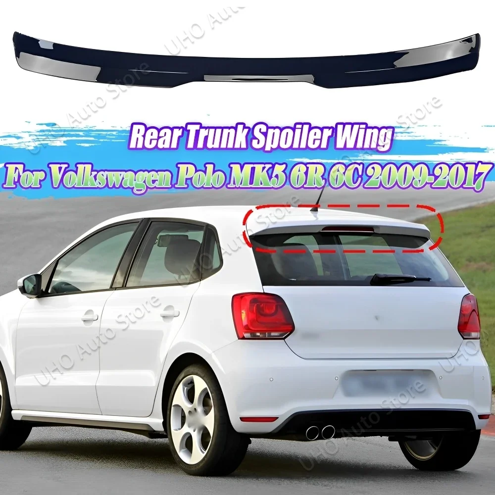 Maxton Style ABS Black Trim Trunk Tail Wing Spoiler Car Rear Roof Spoiler For VW For Volkswagen Polo MK5 6R 6C 2011-2017