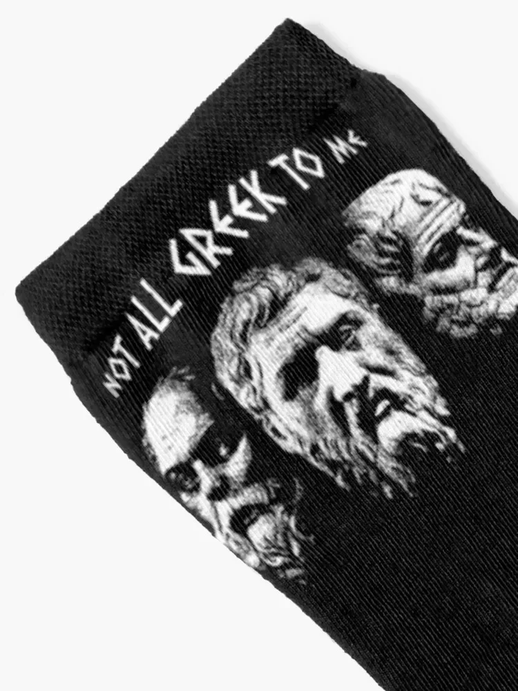 Socrates Plato Aristotle - Not All Greek To Me Philosophy Pun Socks kids Thermal man winter sports stockings Socks Female Men's