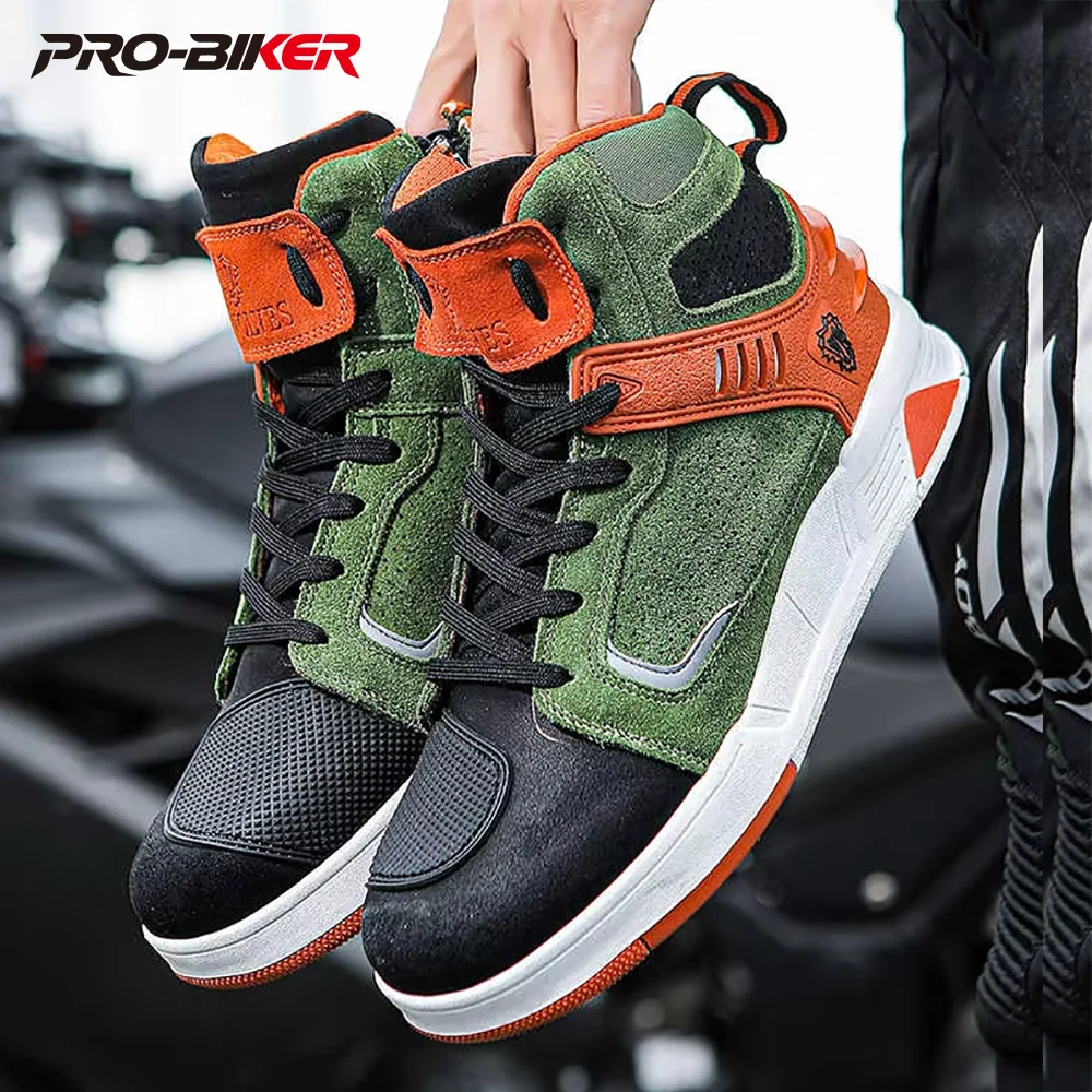 

36-47 Motorcycle Boots Men Women Motorbike Riding Shoes Breathable Biker Boots Motorboats Motorcycle Shoes Bota