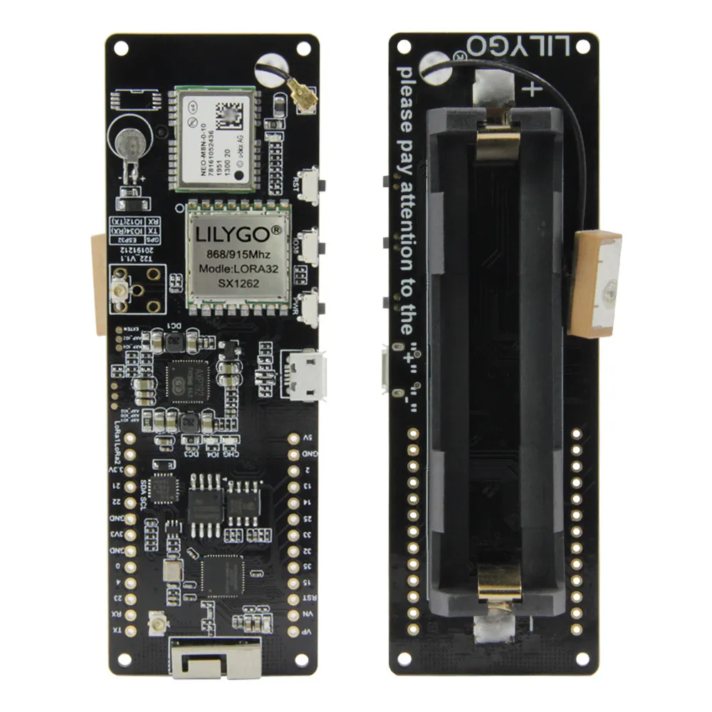 LILYGO T BEAM V1.2 ESP32 LoRa SX1262 GPS M8N with 18650 battery holder
