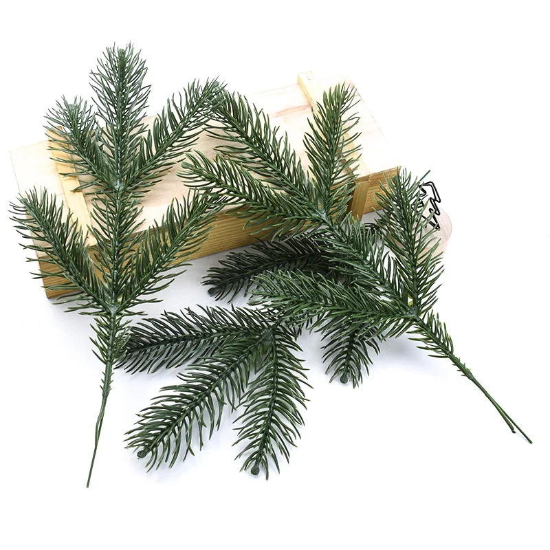 30pcs Artificial Plant plastics Single tube Pine needle Christmas tree Decor Home accessory Green Leaves Diy scrapbook bonsai