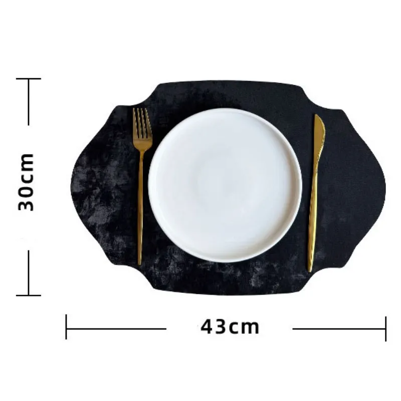 1/4/10pcs Luxury Black Red Oval Shaped Placemats Nordic Table Leather Insulated Coffee Mat Nordic Cafe Pad Christmas Gift Idea
