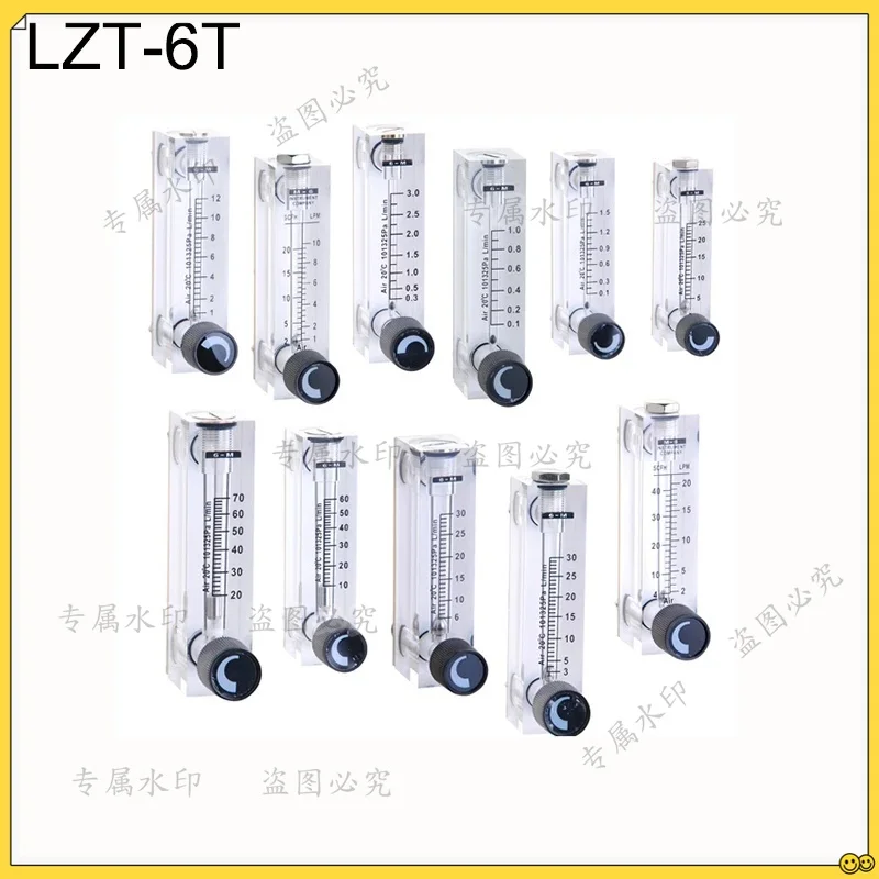 

LZT-6T Square Panel Type Gas Flowmeter Air Flow Meter Rotameter 10-100L/min 3-15L/min 3-30L/min 5-25L/min