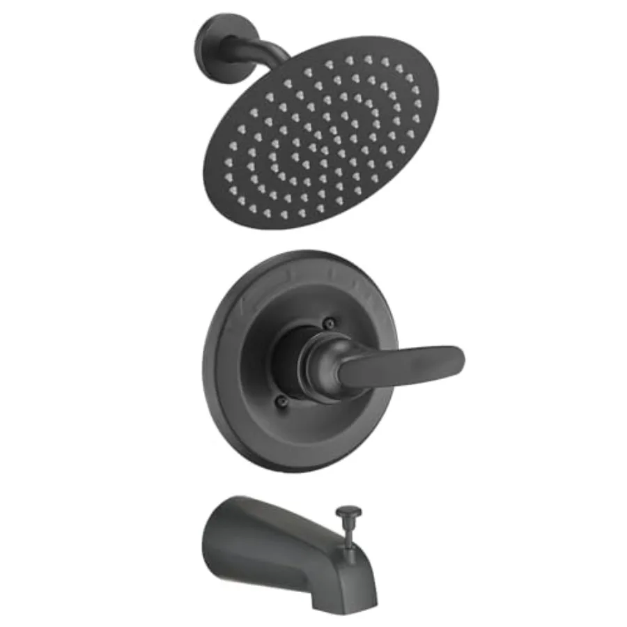 

8" Rain Shower Faucet Compatible with Delta 13/14 Series Tub Trim Kit High Pressure Round Rain Shower Headand Handle Set System