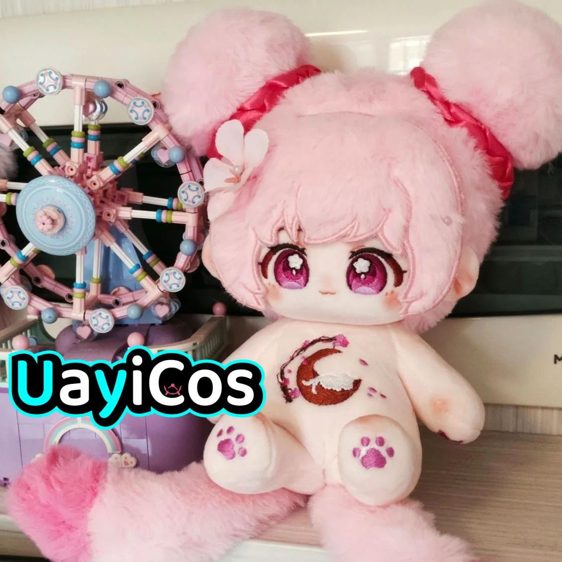 20cm anime sem atributos monstro rosa elf dos desenhos animados pelúcia plushies boneca roupas travesseiro ornamentos figura bonito jogo brinquedo crianças gif