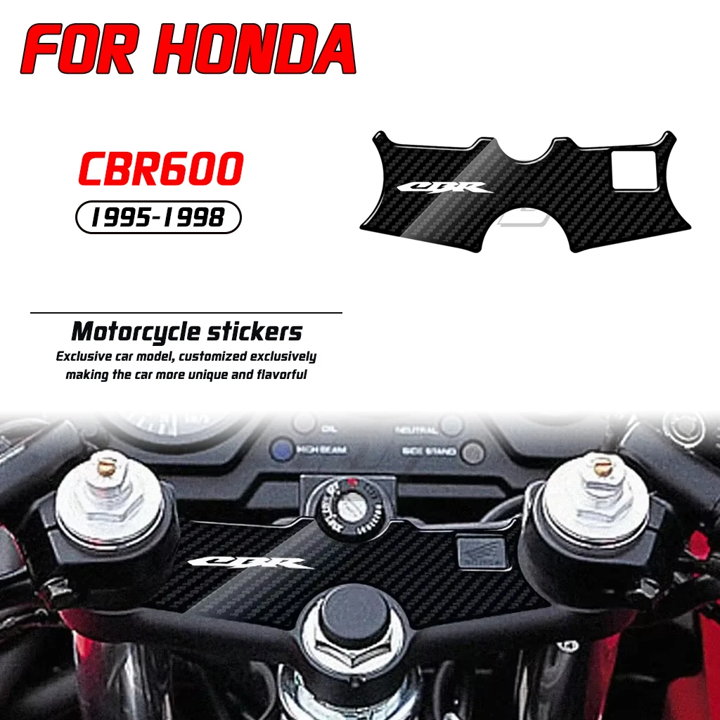 

For Honda CBR600 1995-1998 Motorcycle Stickers 3D Carbon Fiber Appearance Three Yoke Rear Guard Protective Stickers Decoration