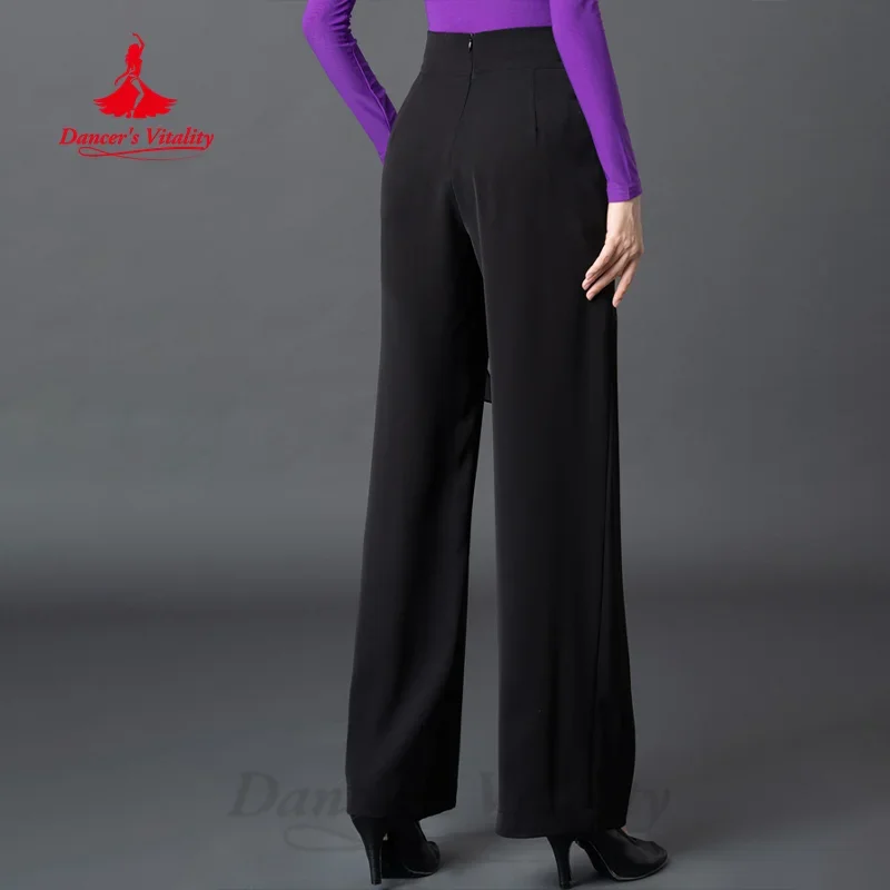 Costume de phtaline latine pour femme, pantalon droit mince, taille haute, vêtements de pratique professionnelle, danse moderne, tango, chacha, samba