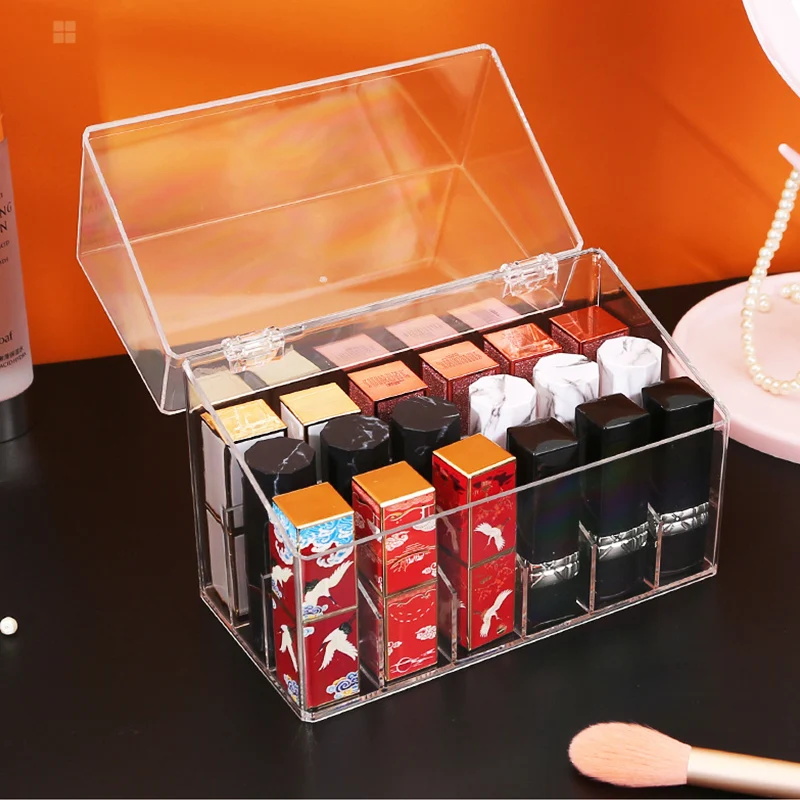 1box Ligation Ring Storage Box, Oral and Dental Cleaning Storage Box, Transparent Plastic Multi Grid Flip Storage Box