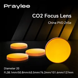 CO2 Laser Focusing Lens China PVD ZnSe Dia. 20mm FL 38.1 50.8 63.5 76.2 127mm 2.5