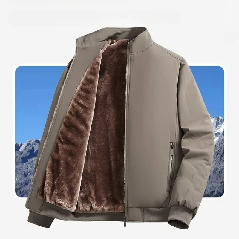 8XL صوف مبطن عمال سترة رجال الأعمال سترات رجالي شتاء أفخم الدافئة الوقوف طوق سميكة مكافحة الباردة القطن معطف الرجال #2