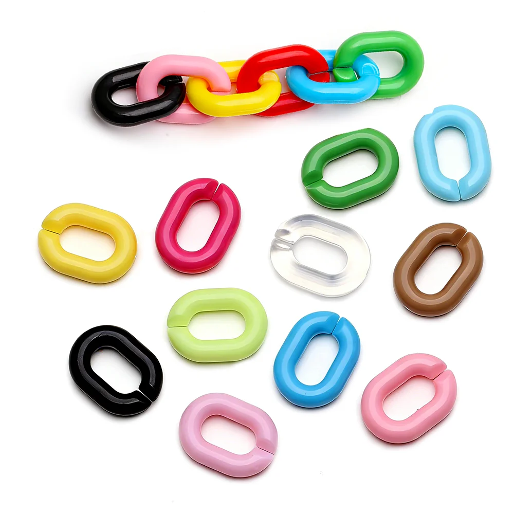 30/100PCS 20X14mm Acrylic Multicolor Chain Buckle Ring Key Ring Bag Pendant DIY Jewelry Accessories Manufacturers Wholesale