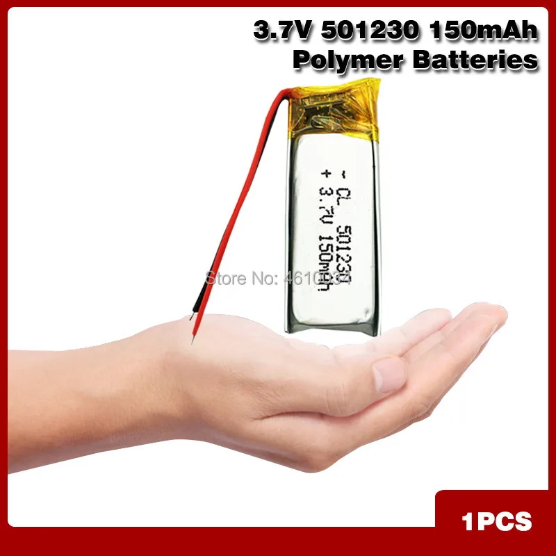 3.7V 150mAh 501230 Lithium Polymer Li-Po Rechargeable Battery For DIY Mp3 GPS bluetooth headphone headset