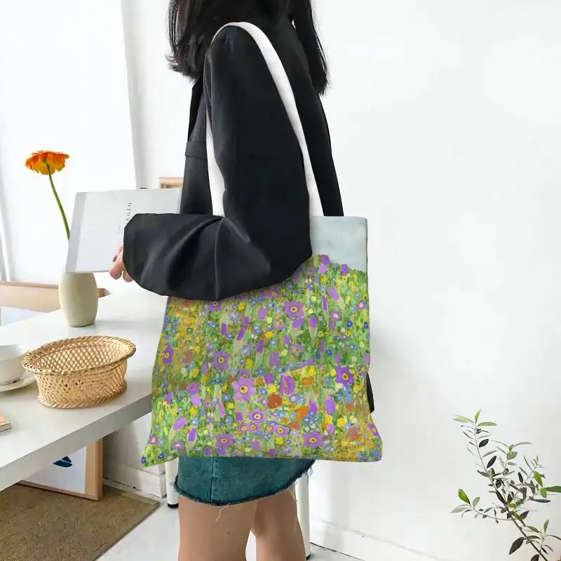 Gustav Klimt, Vienna Tote bag fashion shoulder bag canvas handheld folding bags women's casual large capacity shopping bag