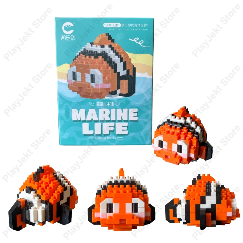 

Ocean Themed Clownfish Mini Building Blocks Toy Educational Building Blocks for Kids Birthday Gift for Boys and Girls