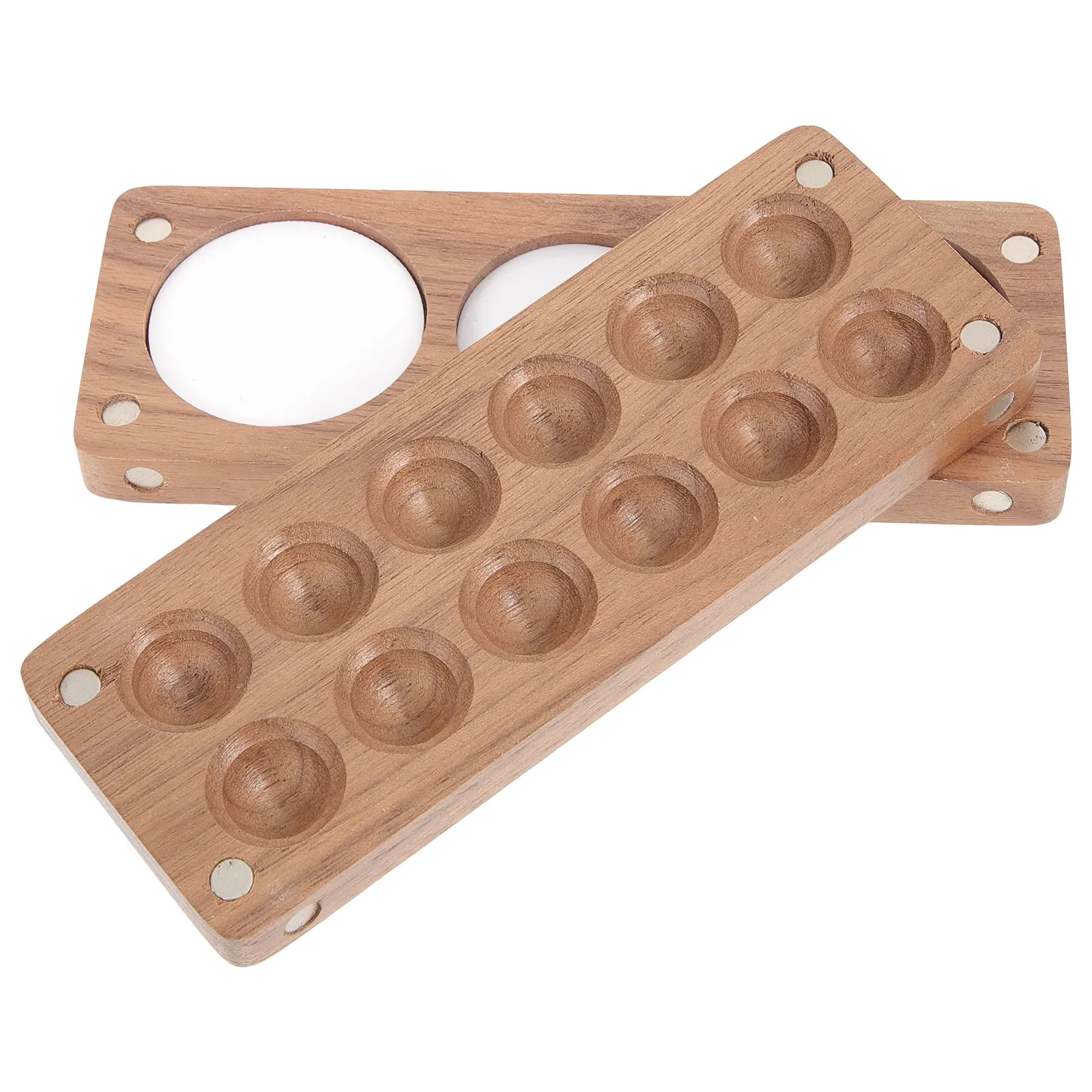 

1 set 1 Set Wooden Watercolor Palette 12-Color Paint Mixing Tray For Artists Travel Outdoor Mini Empty Oil Painting Palette