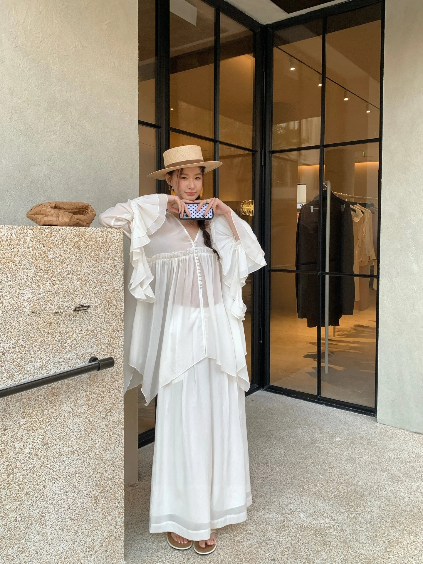 

Loose Women's White Wide Leg Pants Spring Summer New Sle Casual Drapey Loose Feeling Long Trousers Lazy Sle Outfit