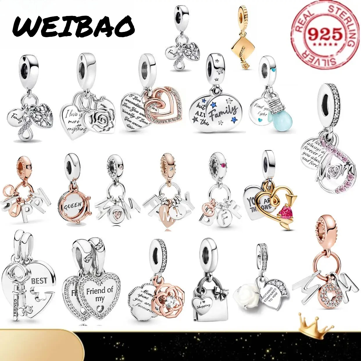 Bolso de plata de ley 925 con colgante de bombilla y corazón, ideal para pulseras, joyería de moda para mujer, DIY