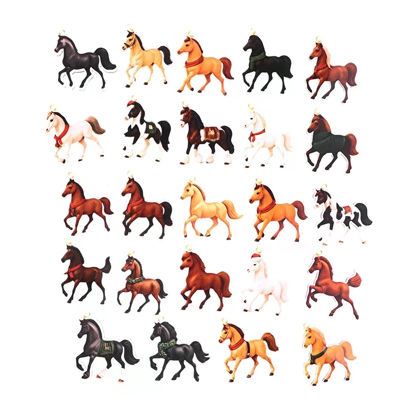

2D Flat Acrylic Horse Advent Calendar 2025 Christmas Countdown Calendars Set With 24 Unique Horses Haning For Home Decor
