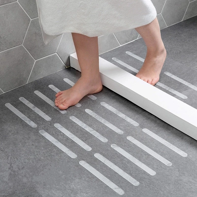 2x20cm Bathroom Bathtub Anti Slip Strip Kitchen Self-adhesive Non-Slip Tape Bathtubs Showers Non-Slip Strip Floor Tiles Stickers