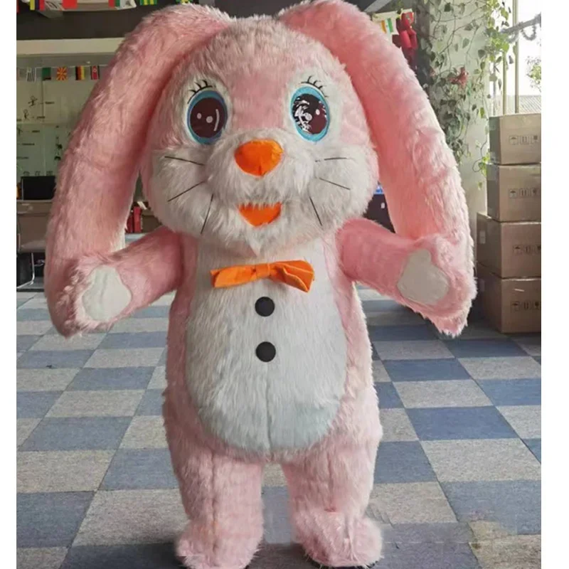 

2m Pink Rabbi Inflatable Costume Funny Easter Bunny Cosplay Suit Cute Adult Rabbit Dress Full Body Blow Up Mascot for Marketing