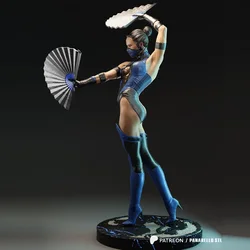 LindenKing A981 niemalowane zestawy garażowe 3D niepomalowane modele Kitana Figure GK z białej żywicy i niezmontowane