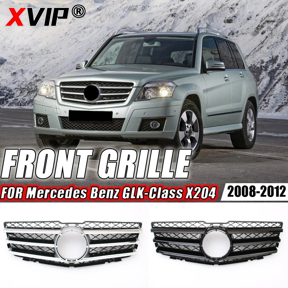 

XVIP Front Chrome Black Silver Diamonds Style Grille For Mercedes Benz GLK-Class X204 2008-12 GLK280 GLK300 GLK350 Racing Grille