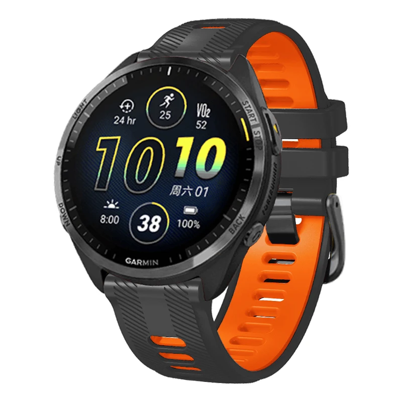 Correia de silicone oficial para Garmin Forerunner, banda de substituição, pulseira Quickfit, pulseira, Correa, 965, 955, 945, 935