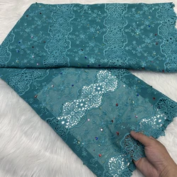 Luxury African Gild Lace Fabric 2024 High Quality Nigerian Brocade Lace Fabric 5Yards Jacquard Lace For Women Dresses  MY021