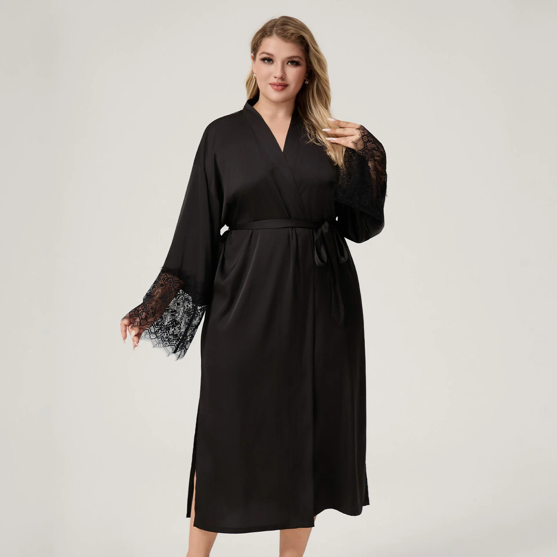 

Сексуальный длинный комбинезон с кружевной отделкой Bla для женщин, большие размеры 200, летняя домашняя одежда, удобная ночная рубашка