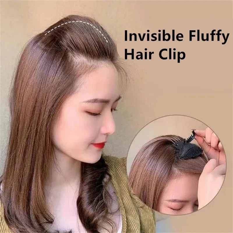 1/2/3/4pcs Invisible Fluffy Sponge Hair Clip Front Hair Line Volume Base Puff Cushion Hair Clips Bun Hair Styling Hair Accessory