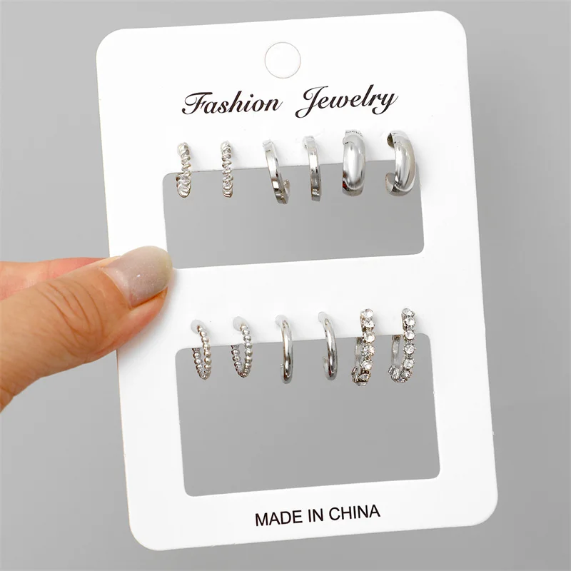 Anting-anting lingkaran Vintage warna emas, untuk wanita gadis mode sederhana geometris Drop, Set anting-anting trendi baru, perhiasan hadiah pesta