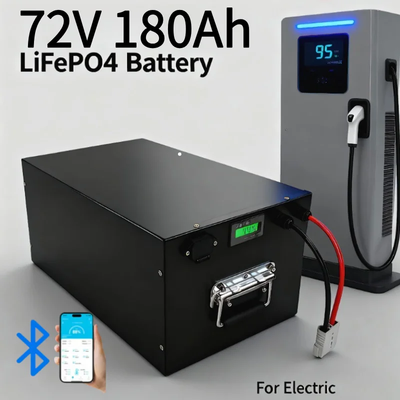 

Аккумулятор LiFePO4 72В 180Ач, литий-железо-фосфатный, глубокого разряда, со встроенной BMS, 4000+ циклов, для электроскутеров, электромобилей, караванов, автодомов