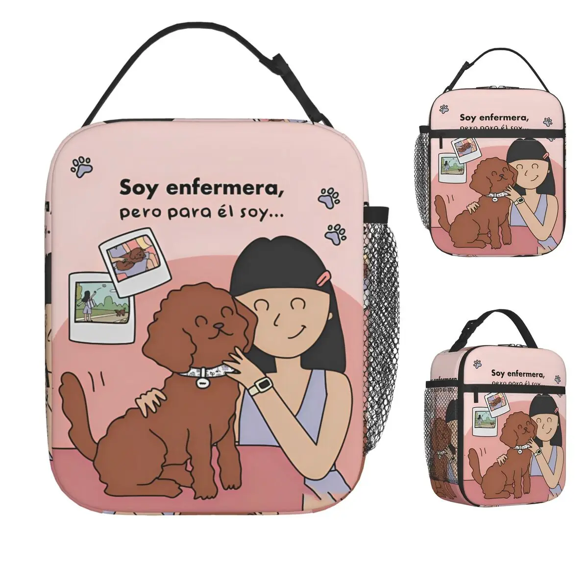 Enfermera En Apuros Lunch Bag Portable Lunch Box School Graphic Design Cooler Bag Casual Oxford Thermal Lunch Bags