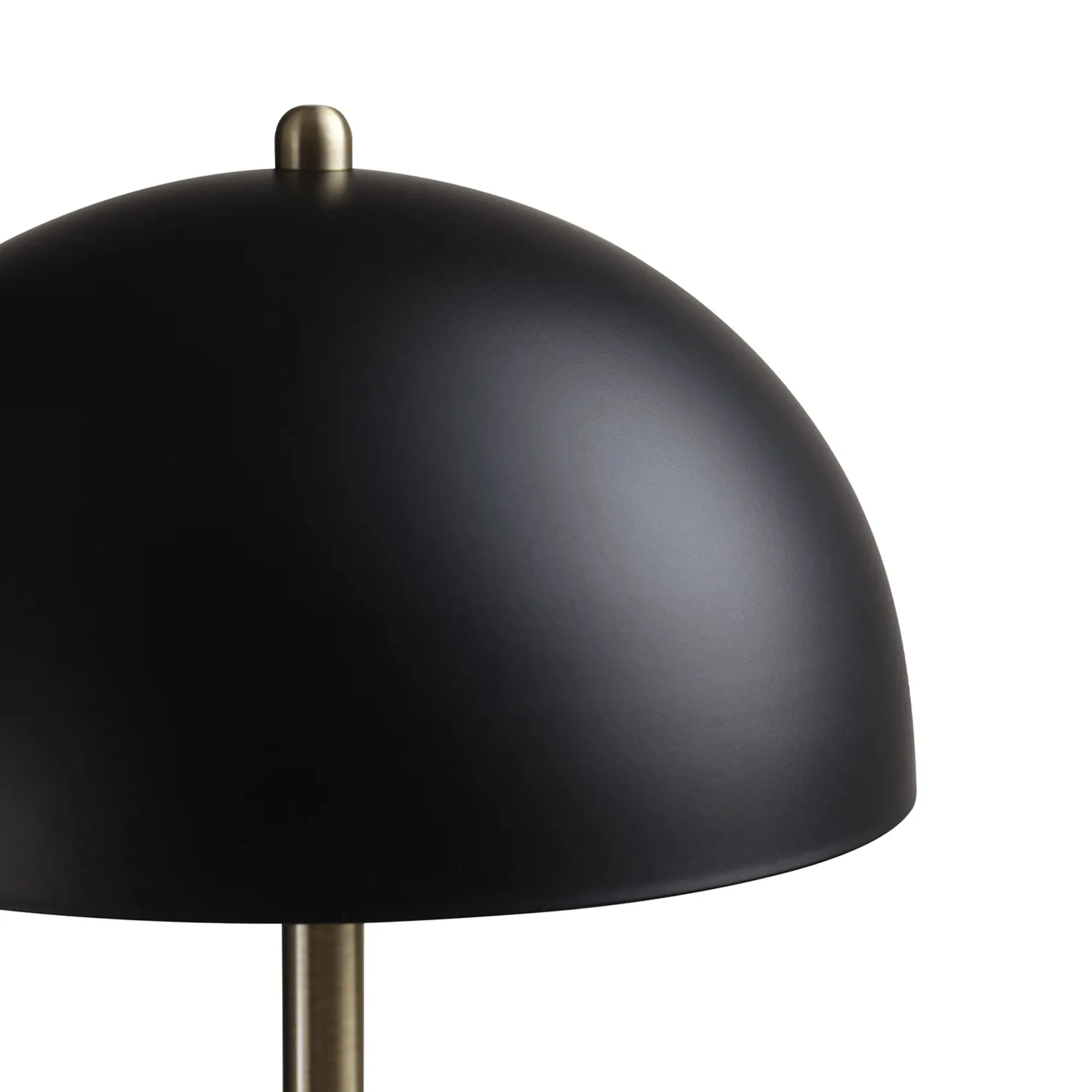 15" Matte Black Desk Lamp with Matte Brass Accents