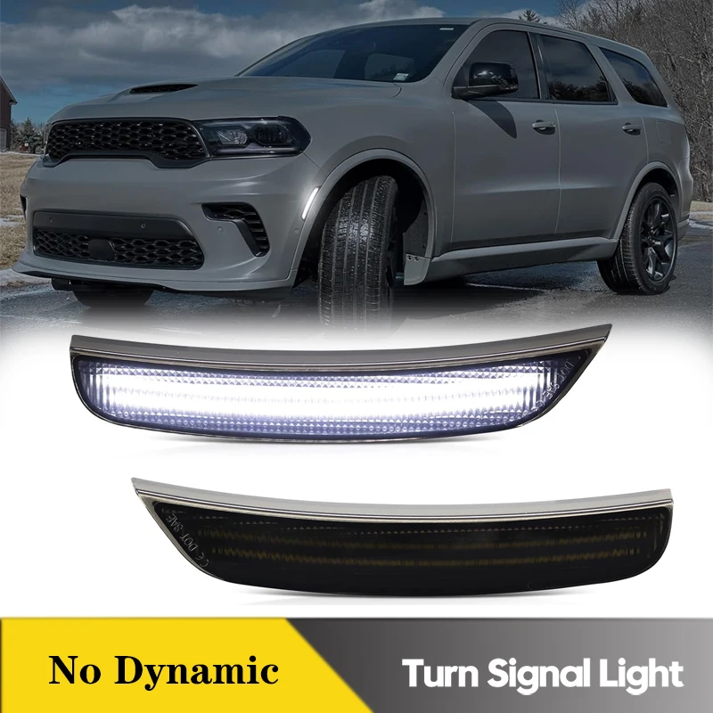 

2Pcs For Dodge Durango 2021-2025 LED Side Marker Lights Front Bumper Fender Turn Singal Lamps White Car Accessories OEM#68476819