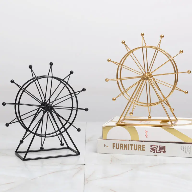 Nordic Iron Ferris Wheel Ornaments Creative Living Room Office Desktop Indoor TV Wine Cabinet Decoration Small Furnishings