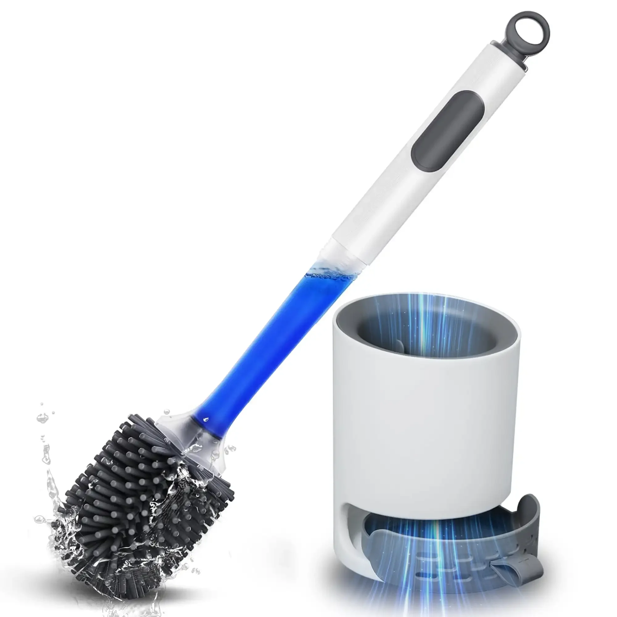 

Toilet Brush and Holder - Durable Bristle Toilet Brush for Bathroom Cleaning, Bathroom Accessories Brush with Refillable Handle