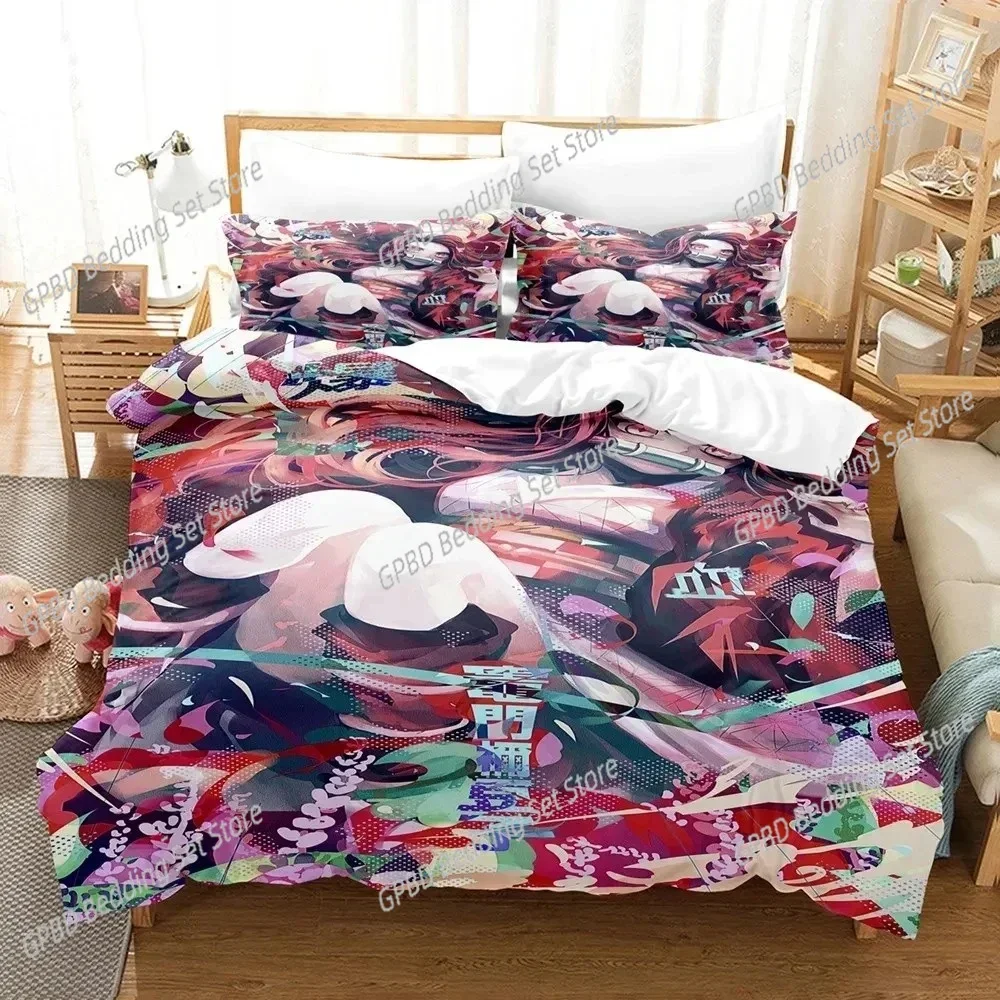 

Luxury New 3D Print Anime Demon Slayer Nezuko Bedding Set Duvet Cover Bed Set Quilt Cover Pillowcase king Queen Size Boys Adult