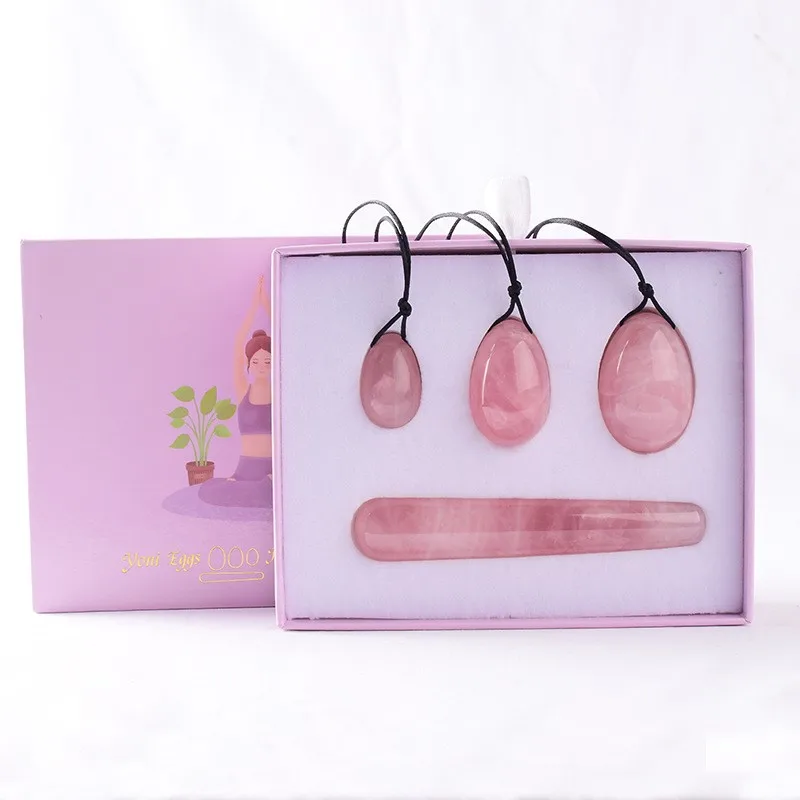 

Natural Rose Quartz Yoni Egg Jade Eggs Women Kegel Exerciser Vaginal Muscles Tightening Ball Jade Massager Crystal Kegel Eggs