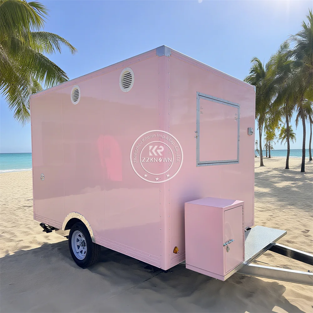 New Fiberglass Food Cart Hot Sale Towed Bakery Catering Trailer Mobile Coffee Snack Food Truck Trailer With Exhaust Fan