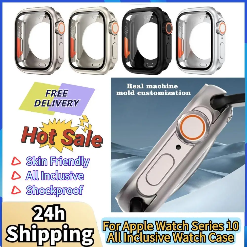 Suitable for Apple watch Series 10 All-in-one All Inclusive Watch Case 42/46mm Silicone Protective Watch Film Screen Protector