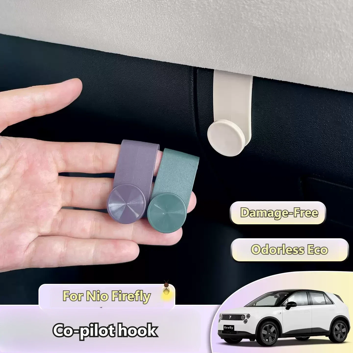 For Nio Firefly Passenger Hook ABS Car Co-pilot Glove Box Hook Multi-Function Hidden Mini Storage Clips Seat Storage Organizer