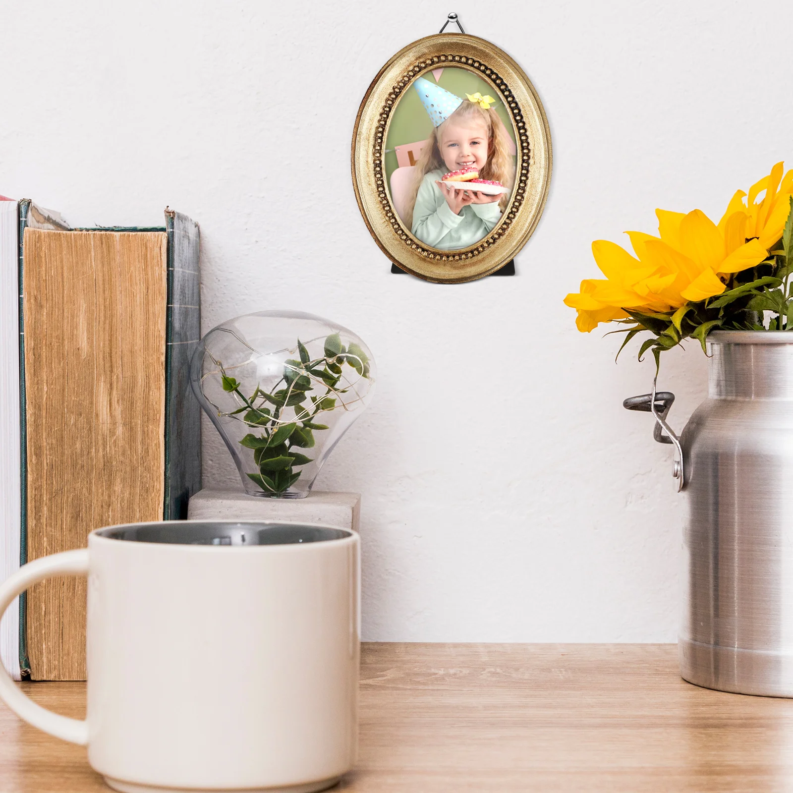 مجموعة صور الراتنج خمر إطار الصورة البيضاوي الرجعية ديكور جدار المنزل مكتب متجر الديكور إطار العرض