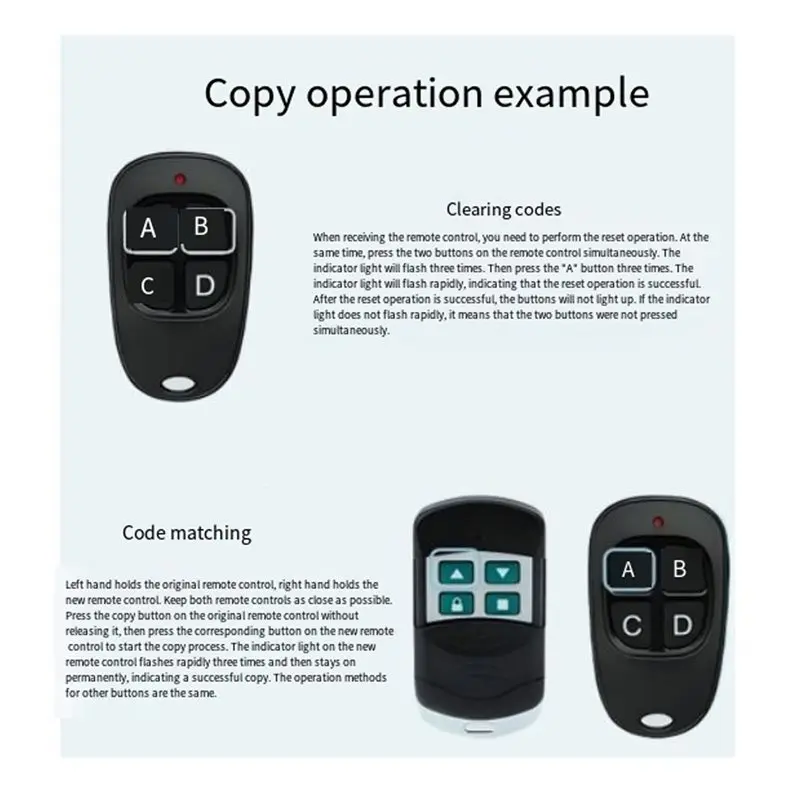 【NEWLY】315Mhz Universal Garage Door Opener Remote Control Wireless 4-Button Key Duplicator Clone Electric Gate Transmitter